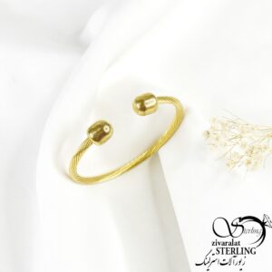 دستبند استیل طلایی