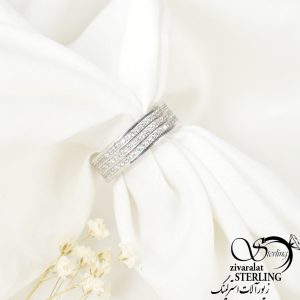 حلقه نقره دورنگینbvlgari