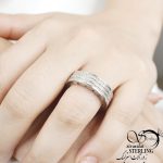 حلقه نقره دورنگینbvlgari