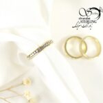 رینگ دورنگین دار طلایی کد 7544