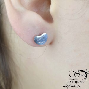 گوشواره استیل قلبی طرح لبخند