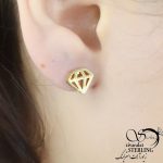 گوشواره استیل طرح الماس