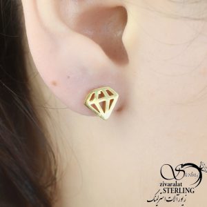 گوشواره استیل طرح الماس