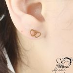 گوشواره قلب دوتایی استیل