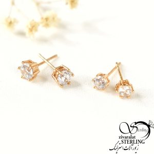 گوشواره ژوپینگ طلایی نگیندار