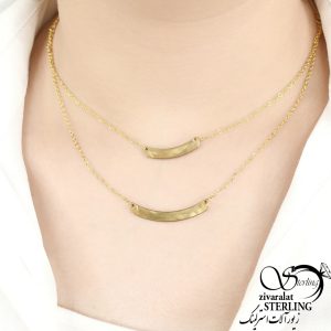 گردنبند دو لاین برند استیل پلاک دار