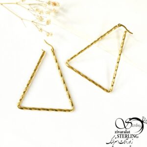 گوشواره مثلث برند استیل طرح طلا