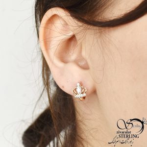 گوشواره طرح تاج نگین دار برند ژوپینگ
