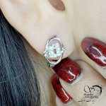 گوشواره نقره ایتالیا طرح مربعی با کد 13194
