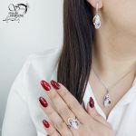 سرویس نقره نگین رنگی با عیار925 کد 13247