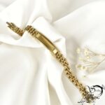 دستبند رولکس طلایی برند استیل