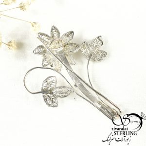 گلسینه نقره طرح گل عیار925
