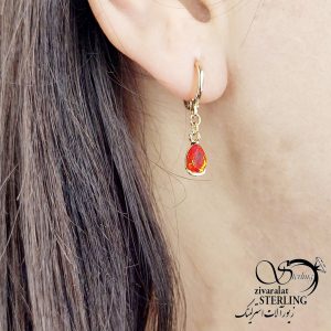 گوشواره آویز نگین سوارسکی برند ژوپینگ