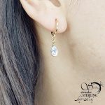 گوشواره آویز اشکی ژوپینگ طرح طلا