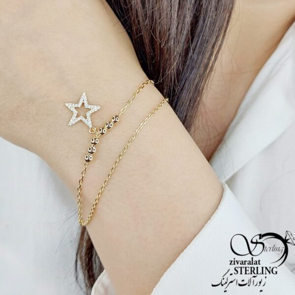 دستبند آویز ستاره طرح طلا برند ژوپینگ