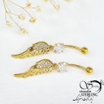 پیرسینگ روکش طلا بال فرشته طرح جواهر کد 10714