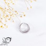 انگشتر نقره سه لاین جواهری کد 11219