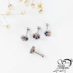 پیرسینگ گوش نگین هفت رنگ با کد 11340