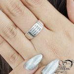 انگشتر کلاسیک نقره نگین مربعی کد 11503