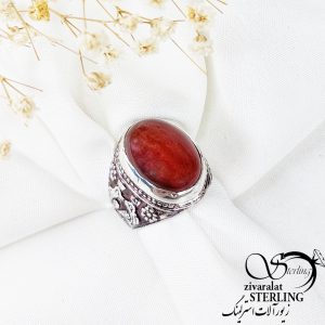 انگشتر رکاب کبوتری نقره سنگ عقیق کد 11543