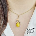 گردنبند برند طلاروس طرح کلاسیک عقیق زرد کد 10060 - Image 2