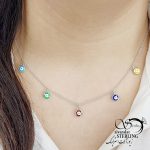 گردنبند آویز چشم نظر رنگی نقره925 کد 11957