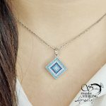گردنبند مربع چشم نظر عیار 925 کد 11963