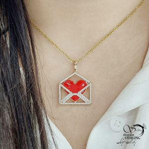 گردنبند ژوپینگ پاکت قلب کد 12033