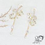 گوشواره پروانه طرح طلا(جواهری) کد 12188