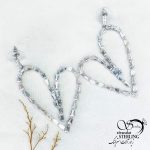 گوشواره قلب با نگین جواهری کد 12223