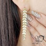گوشواره جواهری با آویز طرح خوشه کد 12227