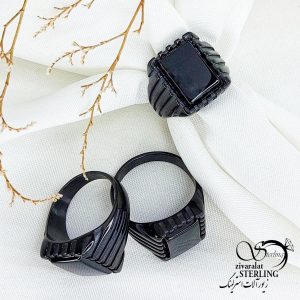 انگشتر طلاروس با سنگ اونیکس کد 12141