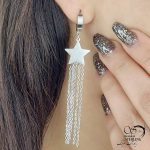 گوشواره ستاره ای آویز ریش دار کد 12427