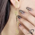 گوشواره زنجیری آویز پروانه با کد 12429