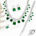 سرویس طرح زمرد با نگین مربع کد 12475