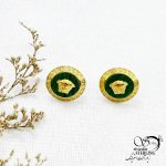 گوشواره استیل میخی مدوسا سبز کد 12591