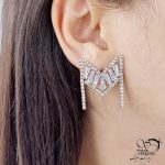 گوشواره جواهری با حرف M کد 12639
