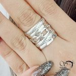 انگشتر سفید چند ردیفه (دیوید یورمن) کد 12673
