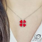 گردنبند استیل دو حالته طرح گل با کد 12714