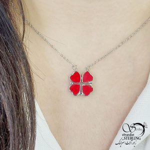 گردنبند استیل دو حالته طرح گل با کد 12714
