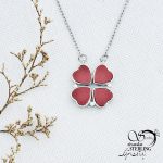 گردنبند استیل دو حالته طرح گل با کد 12714