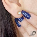 گوشواره استیل با نگین آبی یخی کد 12862