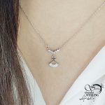 گردنبند نقره نگین اتمی طرح دار کد 14983