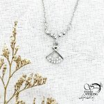گردنبند نقره نگین اتمی طرح دار کد 14983