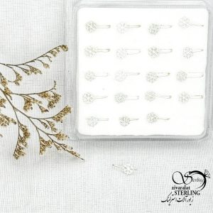 پیرسینگ بینی فیک طرح گل عیار925 کد 15037