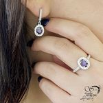 نیمست نقره925 با سنگ آماتیس کد 12752