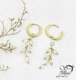 گوشواره استیل طرح برگ با کد 12764