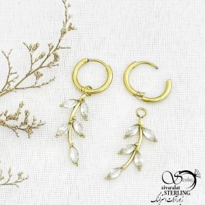 گوشواره استیل طرح برگ با کد 12764