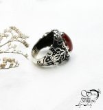 انگشتر نقره 925 عیار با سنگ عقیق کد 12935