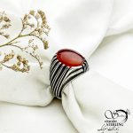 انگشتر نقره عقیق یمن با نقره925 عیار و با کد 12939